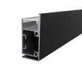 Decorative wall-mounted LED strip profile, black anodized aluminum with an opal diffuser, W419B - HUGOLED