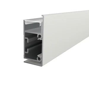 Dekoratives LED-Wandleuchtenprofil für LED-Streifen, weiß eloxiertes Aluminium mit opaler Abdeckung W419W - HUGOLED