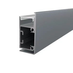 Decorative Wall-Mounted LED Strip Profile, Anthracite Anodized Aluminum with Opal Diffuser, W419GR - HUGOLED