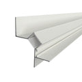 45-Degree Drywall Recessed LED Strip Profile, White Anodized Aluminum with Opal Diffuser, W507W - HUGOLED