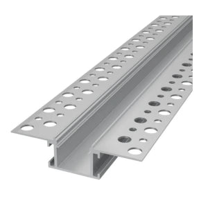 Aluminium-LED-Einbauprofil für Gipskarton R9, silber eloxiert, mit opaler Abdeckung