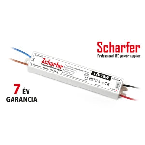 Scharfer SCH-18-12 LED-tápegység, 18 W, 12 V, IP67