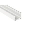 Aluminum profile for LED strip, recessed, silver anodized, wide, INSO, with matte cover