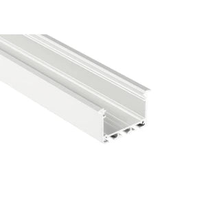 Aluminum profile for LED strip, recessed, silver anodized, wide, INSO, with matte cover