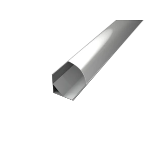 Aluminium-Eck-LED-Profil LP202W, weiß eloxiert, mit opaler Abdeckung