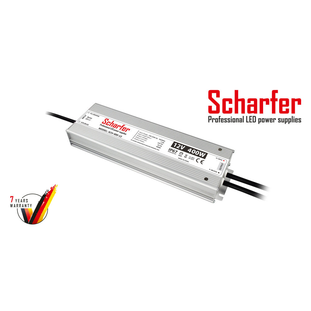 Scharfer SCH-400-12 LED-tápegység, 400 W, 12 V, IP67