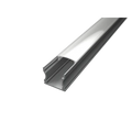 Aluminum LED profile SF2, silver anodized, with an opal cover