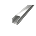 Aluminium-LED-Profil SF2 in Weiß mit eloxierter opaler Abdeckung