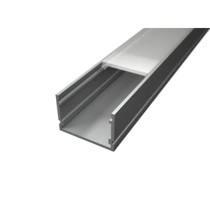 Aluminium-LED-Profil SURFACE 7, silber eloxiert, mit opaler Abdeckung